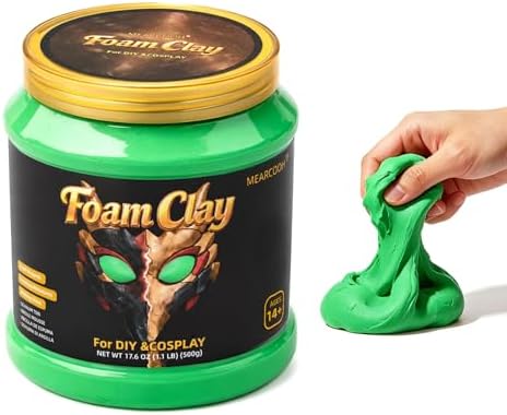 MEARCOOH Modeling air Dry Foam Clay Green Cosplay Magic Clay 500g (17.6oz) by MEARCOOH