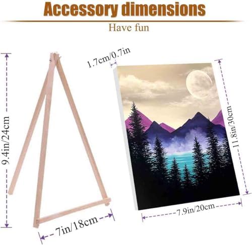 4 Pack Paint by Numbers Kit for Adults Framed Canvas with Wooden Easel - Image 2