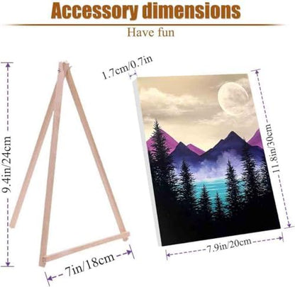 4 Pack Paint by Numbers Kit for Adults Framed Canvas with Wooden Easel - Image 2