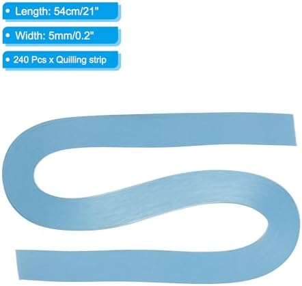 PATIKIL 240pcs Quilling Strips Paper 3/16"(5mm) 21"(54cm) Origami Paper Quilling Strip for Art DIY Hand Craft Christmas, Dusty Blue - Image 2