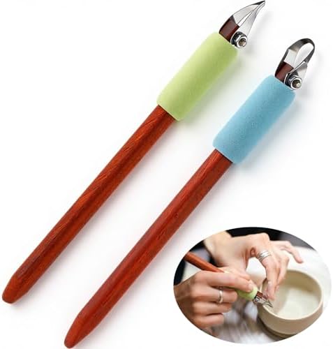 Leriton 2 Pack Clay Carving Tools Pottery Scrapers, Set 1, Multicolor by Leriton
