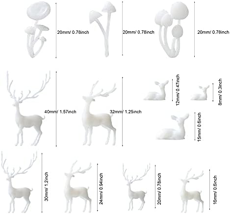 Woohome 12 PCS Mini Elk & Mushroom Resin Casting Moulds, 3D Art Craft Supplies Epoxy Moulds for Jewelry Making - Image 4
