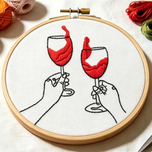Crafmanoe Romance Embroidery Kits for Beginners Adults, Hand Embroidery Starters Kits, Stamped Cross Stitch Kits for Adults Anniversary Valentine's Day Gifts, Embroidery Hoop, Thread & Video Tutorial by Unknown