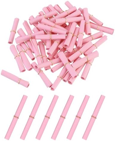 MECCANIXITY 100Pcs Message Paper Scrolls 7x14cm Lucky Wishing Pink by MECCANIXITY