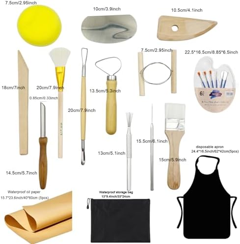 12PCS Pottery Tools Kit for Beginners Clay Sculpting & Ceramic mud Tools Set with Sponge Carving Supplies Cleaning Easy-to-Use Pottery Starter Kit for DIY Craft & Clay Modeling - Image 6