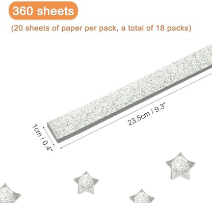 MECCANIXITY 360 Sheets Origami Paper Glitter Stars Papers Beige Fold Paper for Beginner Arts Crafts Projects,0.4 x 9.3 Inch - Image 2