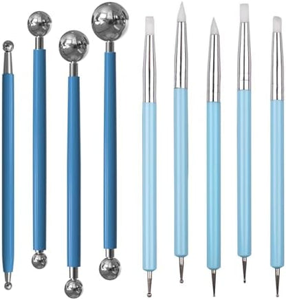 Dotting Tools, Silicone Clay Sculpting Tool, Ceramic Clay Ball Stylus Dot Painting Tools, Pottery Embossing Tool for Rock, Nail, Blending, Drawing, Modeling by KACOLA