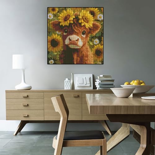 Cow Flowers Stamped Cross Stitch Embroidery Kits for Beginners Adults - Image 5