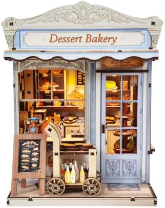 DIY Book Nook Kit, 3D Wooden Puzzle Miniature House Kit Adult, Bakery by Weservehomeforbetterlife