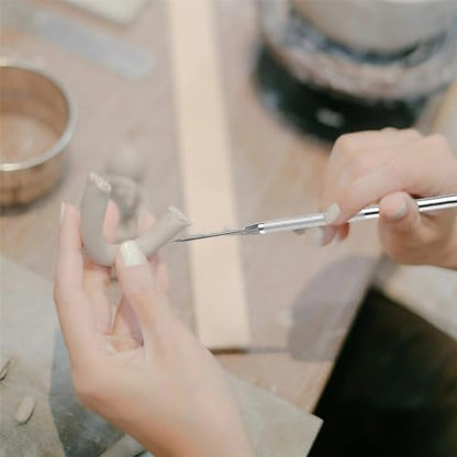 2 PCS Clay Needle Tools, Stainless Steel Pottery Tool Polymer Clay Tools - Image 5