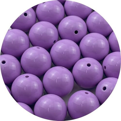 40pcs Acrylic Round Beads for Crafts 20mm Resin Candy Color Spacer Beads with Hole for Jewelry Making Sewing Crafts Decoration Necklaces Bracelets Earrings Supplies(Light Purple) by Unknown