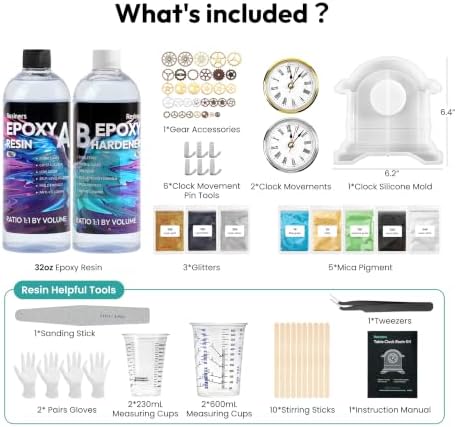 Resiners 32oz Epoxy Resin Clock Making Kit for Resin DIY Craft - Image 2