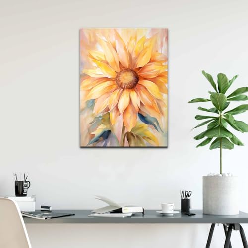 Natuyalo Paint by Numbers Kit for Adults Framed - Sunflower Paint by Number on Canvas with Frame, Flowers DIY Acrylic Painting by Number Ideal Gift Home Wall Decor (12x16 Inch) - Image 3
