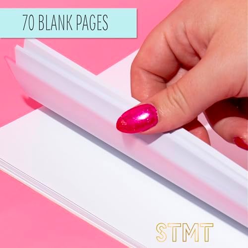 STMT DIY Journal Set, 70-Sheet Hardcover Spiral-Bound Kit, Over 35 Stationery Supplies, Including Stickers, Frames, Pen, Keychain, Glue Stick & More, Girls Gifts - Image 3