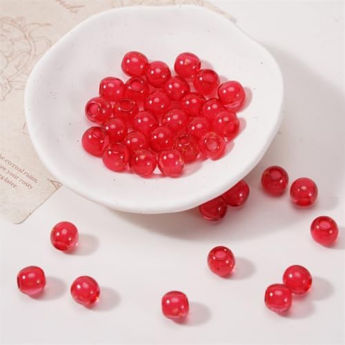 100pcs 10mm Resin Large Hole Beads for Carabiner Bag Charm Keychain - Image 2