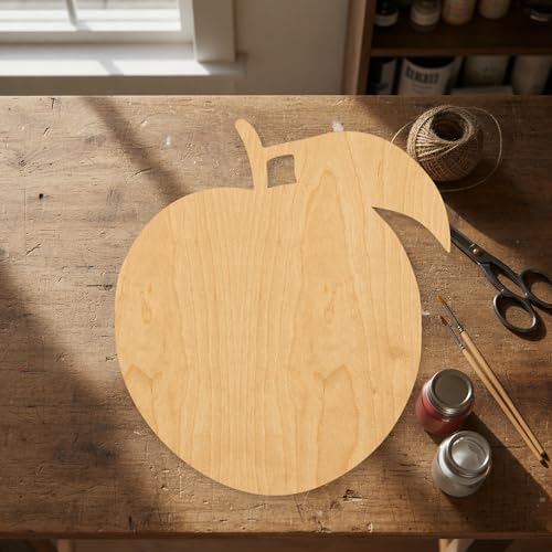 Unfinished Peach Outline Wood Cutout Craft Blank, Unfinished Baltic Birch DIY Shape for Crafts and Decor - 4 Inch, 1/8 Inch Thick - Image 4