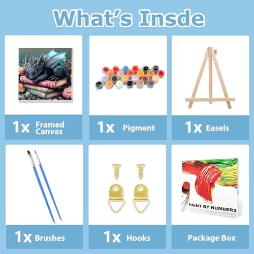 Dragon Paint by Numbers Kit for Adults Beginner, Paint by Numbers 10x10 in - Image 4
