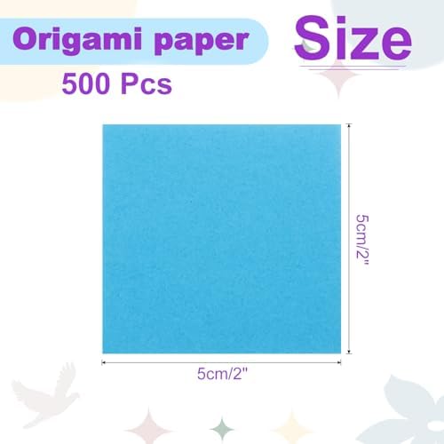 DMiotech 500 Sheets 2x2 Inch Origami Paper, Lake Blue Square Origami Paper Easy Fold Double Sided Paper for DIY Arts and Crafts - Image 4