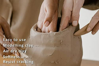 ReArt Natural Air-Dry Modeling Clay - 20LBs with 40 Pcs Pottery Sculpting Tool Set, All-Purpose Clay (Gray) - Image 4