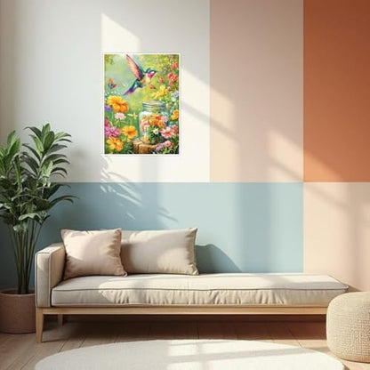 VIGEGU Hummingbird Paint by Numbers for Adult,Paint by Numbers Kit for Adults Beginners, DIY Flower Acrylic Painting on Canvas for Home Wall Art Decor 12x16 in - Image 3