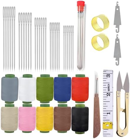 Obear 43-Piece Sewing Kit for Adults and Beginners,Big Eye Stainless Steel Sewing Needles Kit for Hand Sewing with Needle Threader and Seam Ripper by Unknown