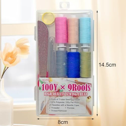 QCZKB Sewing Kit for Adults & Beginners - Portable Hand Needles and Thread Kit with Premium Sewing Suppliesfor Emergency Clothing Repairs - Image 2