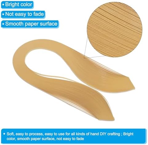 PATIKIL 600pcs Quilling Strips Paper 1/8"(3mm) 39cm Origami Paper Quilling Strip for Art DIY Hand Craft Christmas, Beige - Image 3
