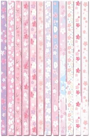 600 Sheets Paper Star Strips for DIY Hand Art Crafts, Double-Sided Printing Origami Paper for Star Jar, Wish Bottles, Home Decoration (Cherry Blossoms) by ABCISI