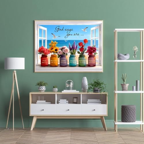 Wishful Window Paint by Numbers Kit for Adults Framed Canvas, Frameworkless - Image 2