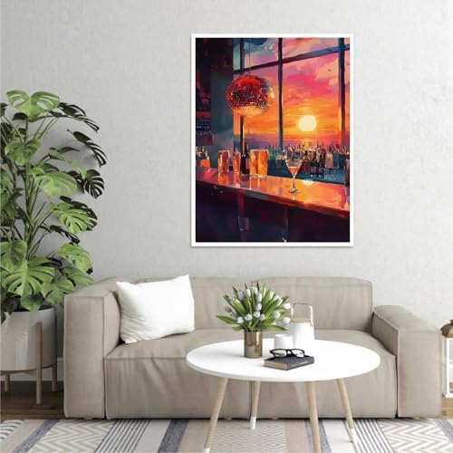 Canrichshop Vintage Cocktail Paint by Number for Adults,Paint by Numbers for Adults on Canvas Unframed,DIY Acrylic Painting by Numbers for Beginners,Easy Painting Kits for Decor 16x20inch - Image 3