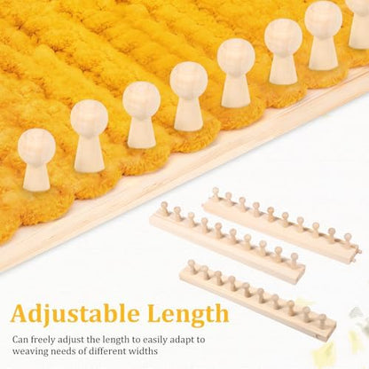 46 Inch Chunky Knitting Blanket Loom, Reusable Weaving Frame, Adjustable Size & Detachable,No Needles, Portable DIY Hand Knitting Kit for Beginners Crafts - Image 7