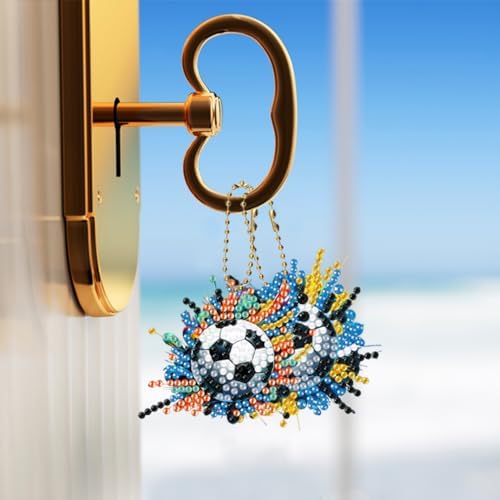 HuamuTech 5 Pcs/6 Pcs/8 Pcs Full Drill Keyring Special Shape Double Sided Diamond Art Keychain for Beginners Birthday Craftin - Image 6