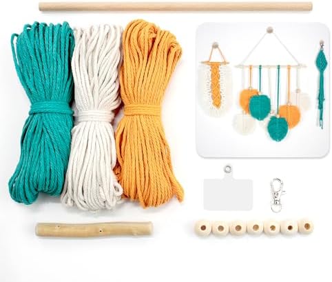 BUFANTL DIY Macrame Leaf Kit for Beginners, 3-in-1 Starter Set with 2 Wall Hangings & 1 Keychain, Boho Weaving Craft Kit with Printed Tutorial for Adults by Unknown