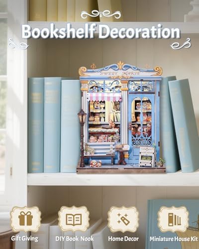 CUTEBEE Book Nook Kit DIY Miniature House Bakery Patisserie Dollhouse Kit - Image 4
