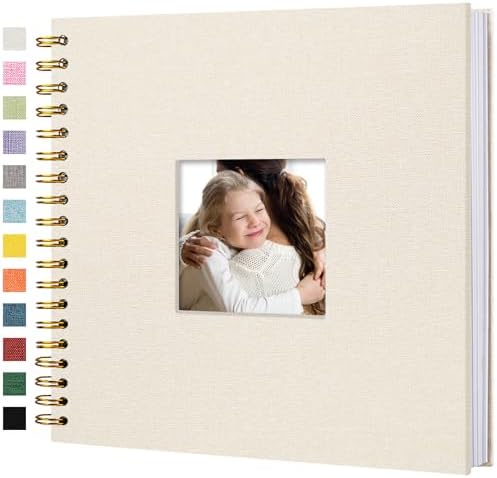10"x10" Scrapbook Photo Album Linen Cover 40 Sheets 80 Pages White Paper by Hiwhy