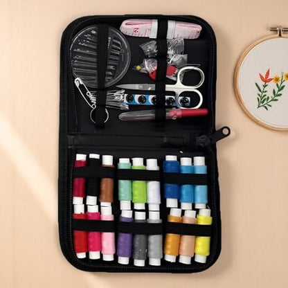 Chewtoyo Embroidery Starter Kit for Adults with Stitch Book and Sewing Kit, 8.3 x 11 x 0.6 in, 21 x 28 x 1.5 cm, Portable DIY Embroidery Tool Set with Safety Zipper, 106 Stitches Practice Guide - Image 6