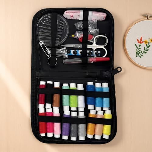 Stitches Embroidery Starter Kit Adult, Stitch Book and Sewing Kit with Safety Zipper, Portable DIY Embroidery Tools, 8.3 x 11 x 0.6 in / 21 x 28 x 1.5 cm, for Practice and Creative Projects - Image 2