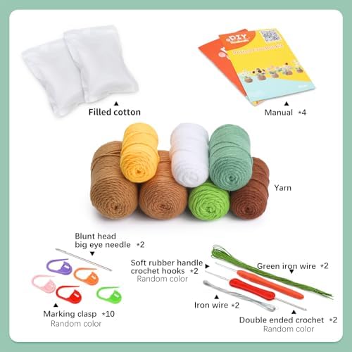 Iuuidu Crochet Kits for Beginners, 2PCS Crochet Flower Kit Sunflower - Image 2