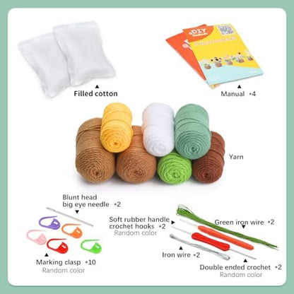 Iuuidu Crochet Kits for Beginners, 2PCS Crochet Flower Kit Sunflower - Image 2