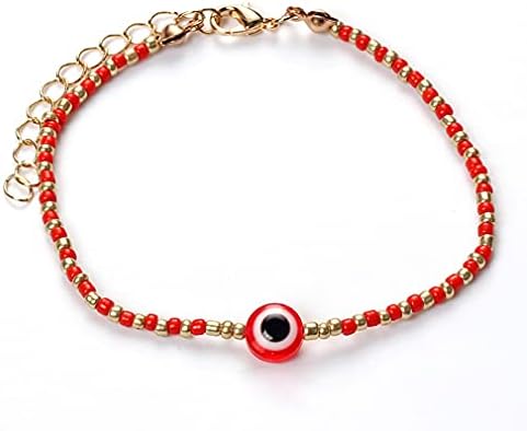 Red Evil Eye Beads Flat Round Beads Handmade Resin Beads Charms for DIY Bracelets Necklace Jewelry Making (Red) - Image 7