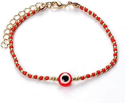 Red Evil Eye Beads Flat Round Beads Handmade Resin Beads Charms for DIY Bracelets Necklace Jewelry Making (Red) - Image 7