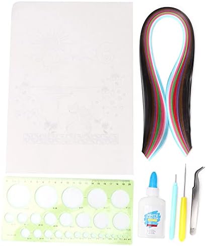 Cloimei Paper Quilling Kit DIY Craft Tool Set with Ruler Tweezers Glue Pen Awl Cardboard for Beginners Adults Art Projects Scrapbooking Home Decor 11.7x8.3in Colorful Paper Strips by Unknown