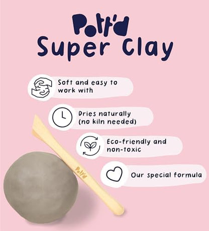 Pott'd Mini Pottery Kits | Air Dry Clay Pottery Kit for Adults | Includes Paints, Brushes, and Potters Tools | FREE online step-by-step tutorial | Perfect for Beginners | Bring The Studio To Your Home - Image 5