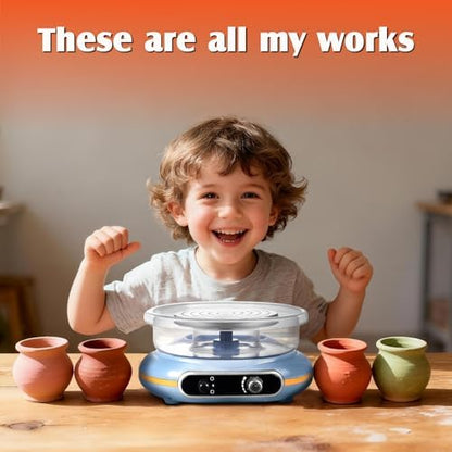 Funspire Pottery Wheel for Kids,mini Pottery Wheel for Children and Beginners - 4.7-inch Electric Pottery Wheel with Adjustable Speed, Low Noise, Precise Control, Includes 16 Pottery Tools - Image 4