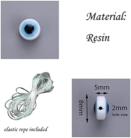 Evil Eye Beads Lampwork Evil Eye Charms Flat Evil Eye Spacer Beads for DIY Jewelry Bracelet Earring Necklace Craft Making 200pcs(White) - Image 3