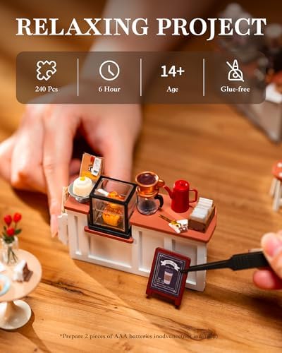 Rolife Coffee Shop DIY Miniature House Kit with LED Light - Image 3