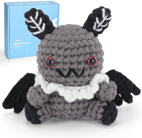 CrochetBox Mothman Crochet Kit for Beginners, Easy Craft for Adults by CROCHETBOX