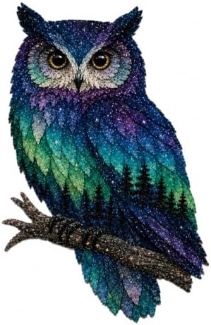 Northern Lights Animal Embroidery Kit DIY Fabric Patchwork Craft Set (OWL) by Unknown