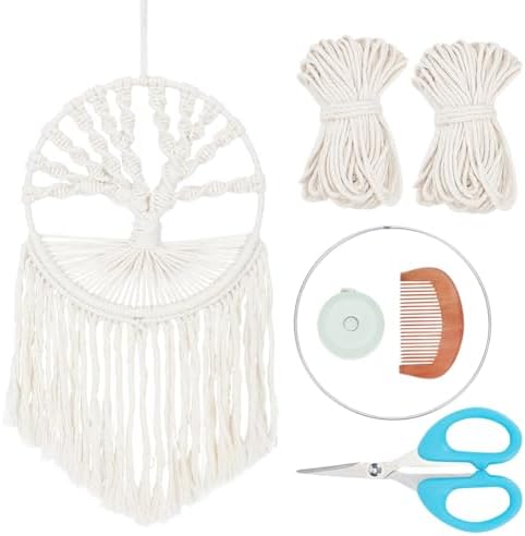 FREEBLOSS DIY Macrame Tree of Life Wall Hanging Kit Macrame Tapestry Wall Hanging Tree of Life Dreamcatcher Wall Hanging Decor for Living Room Macrame Kit for Beginner with Instruction by FreeandCreativeCraftsArt