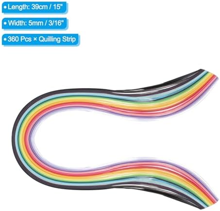 PATIKIL 360pcs Quilling Paper Strips Paper Flowers Quilling Kits 3/16"(5mm) Origami Paper for Adults Beginner Art Craft, 15"(39cm) 24 Colors - Image 2